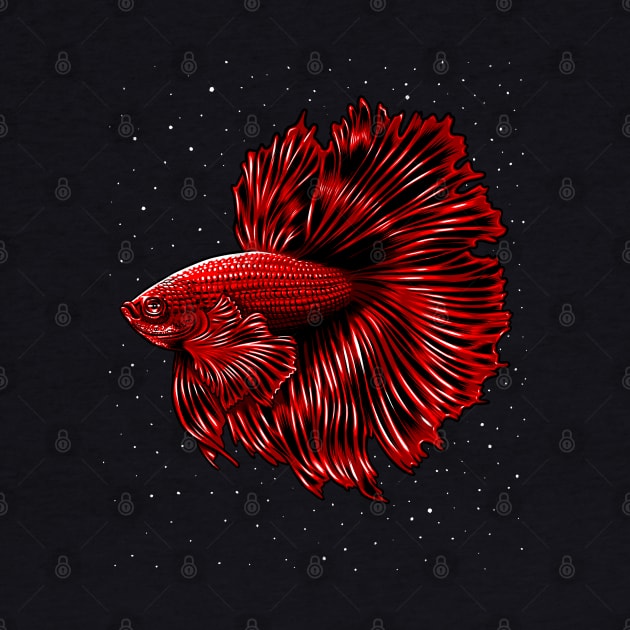 Betta fish in space by albertocubatas